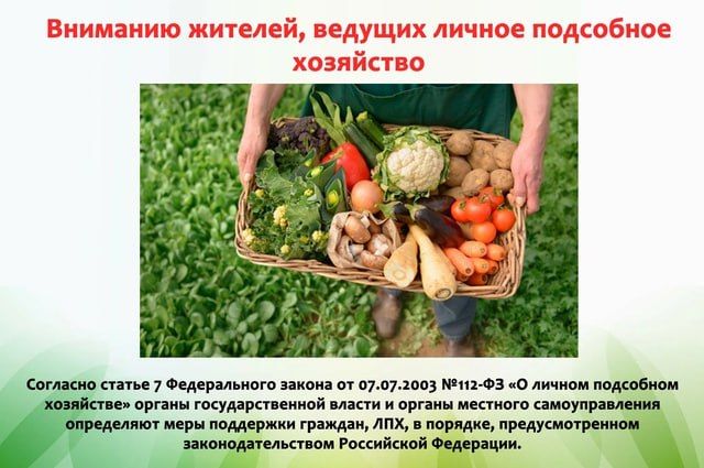 Вниманию граждан, ведущих личное подсобное хозяйство!
