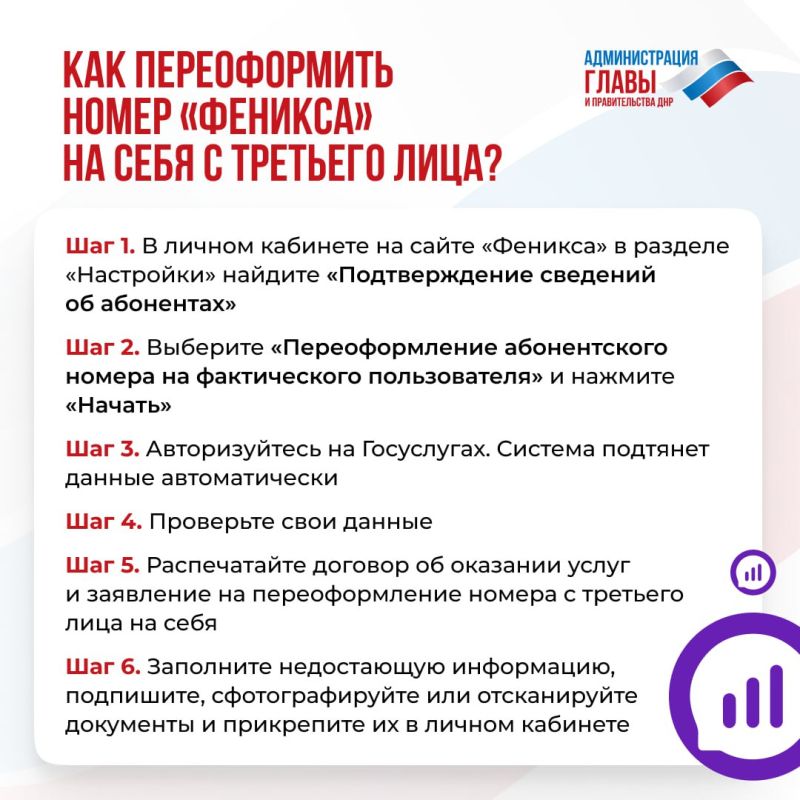На сайте оператора «Феникс» появилась функция переоформления номера с одного абонента на другого