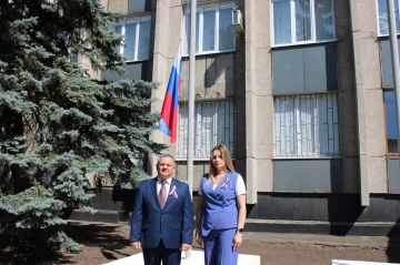 Сегодня, 22 августа, в Горловке прошла церемония торжественного поднятия российского флага